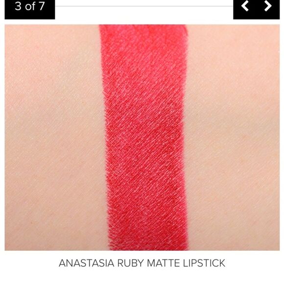 Anastasia Beverly Hills Matte Lipstick Ruby Red Full Size Discontinued Swatched - Picture 3 of 11